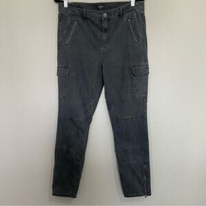 Loft High Rise Gray Skinny Cargo Pants